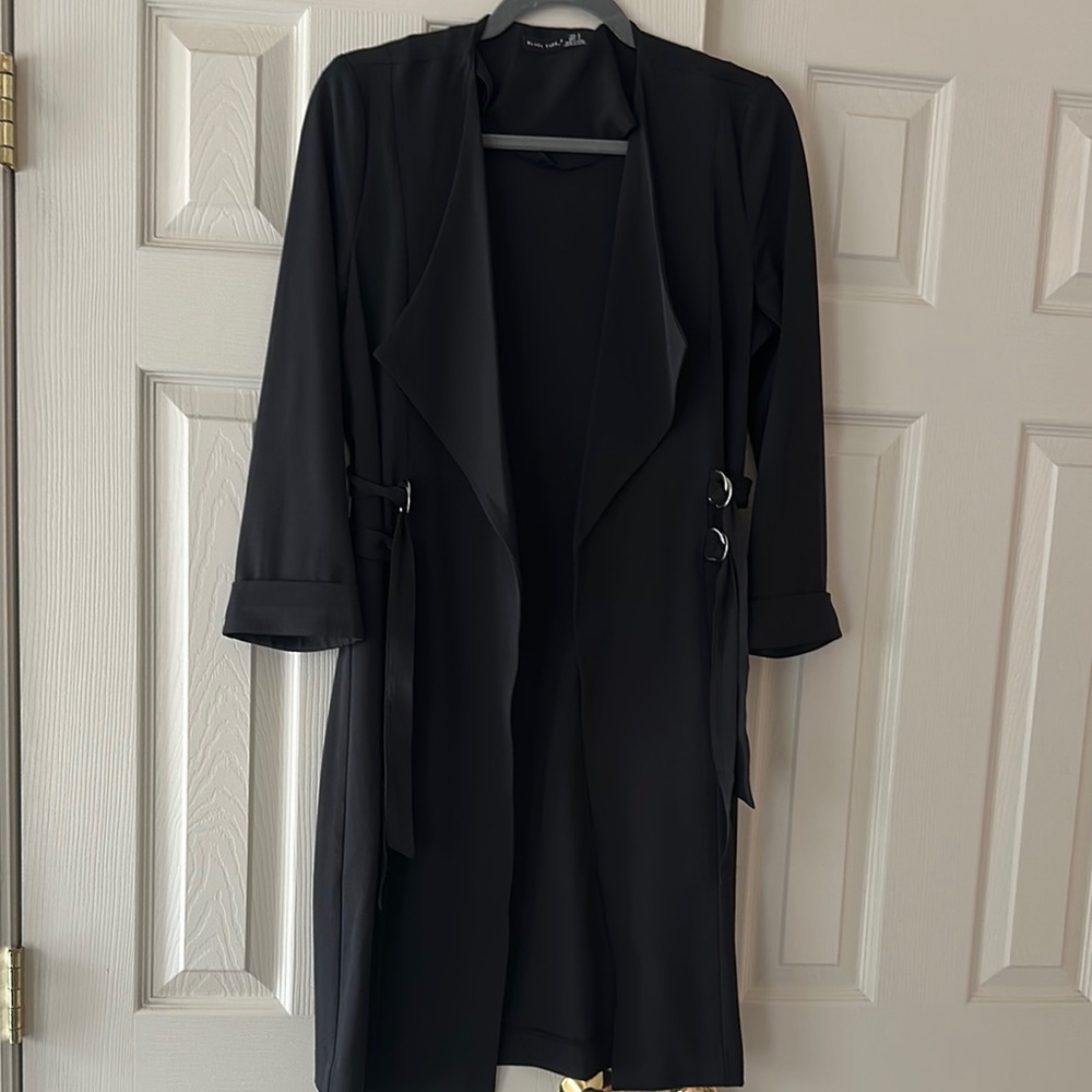 Black Longline Trench Coat
